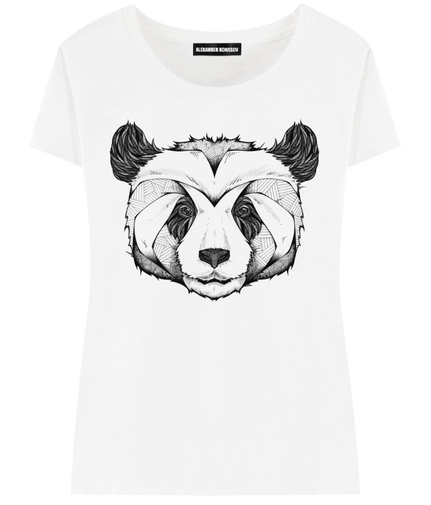 Женская футболка Drawing panda | Фото №1