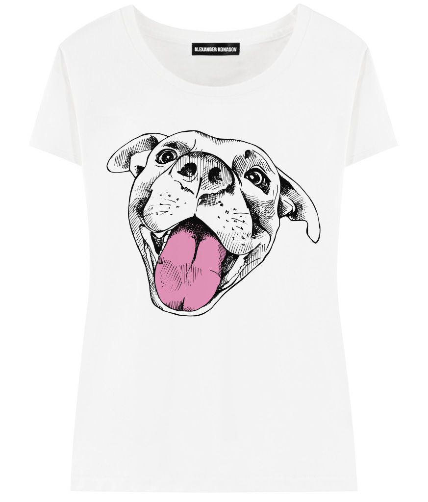 Женская футболка Laughing dog | Фото №1