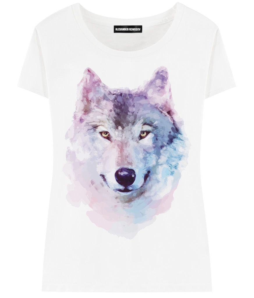Женская футболка Watercolor wolf | Фото №1
