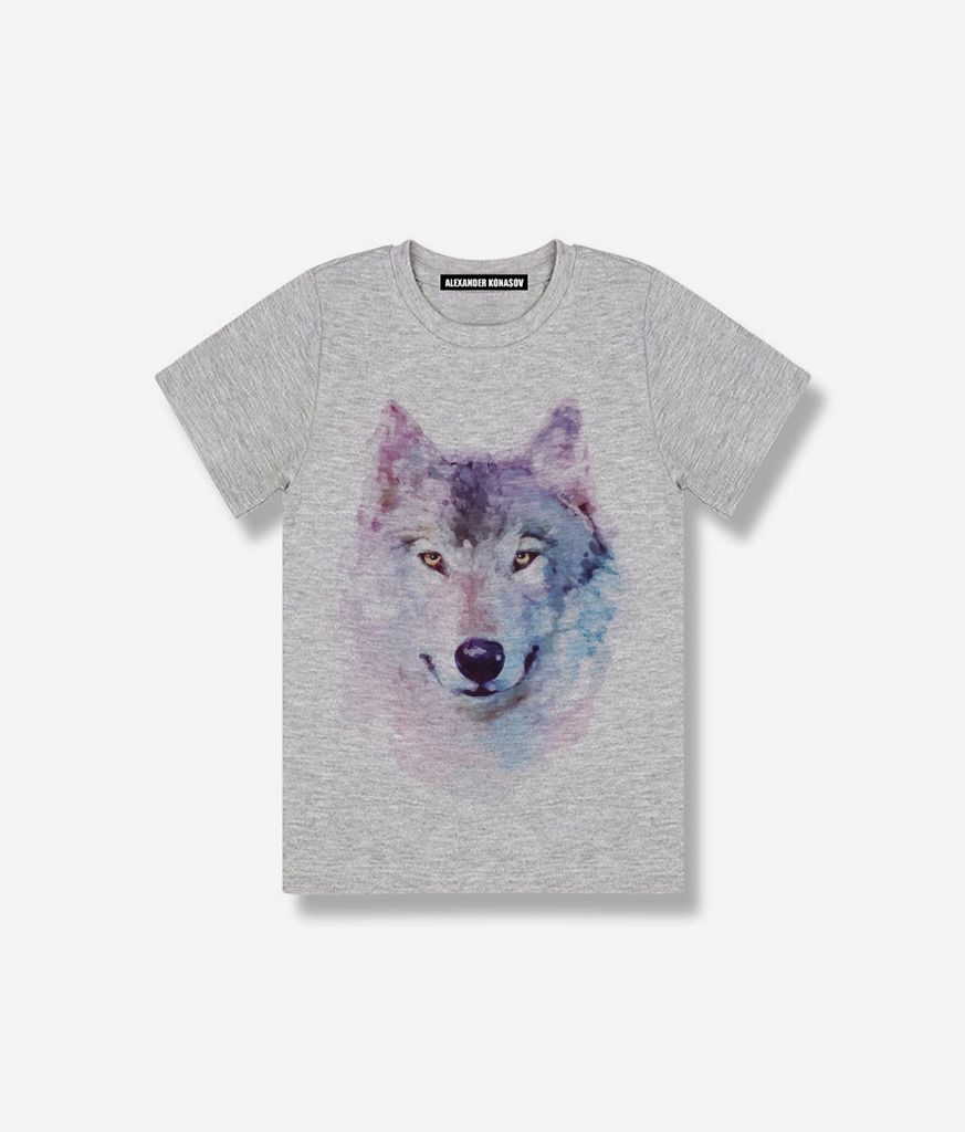 Детская футболка Watercolor wolf | Фото №1